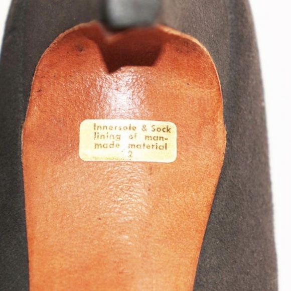 Vintage Gray Shoes Hammered Silver Buckles 7 AA - Picture 7 of 8